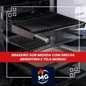 Braseiro sobre Medida com Grelha Argentina e Tela Moeda