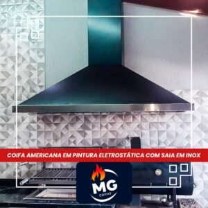 Coifa Americana em Pintura Eletrostática com Saia em Inox